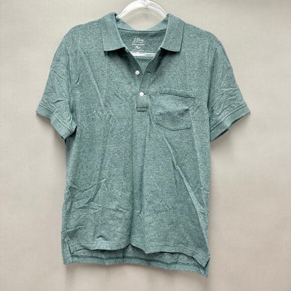 J. Crew Stretch piqué polo shirt in Marled Hunter Size Medium New NWT - Picture 13 of 13